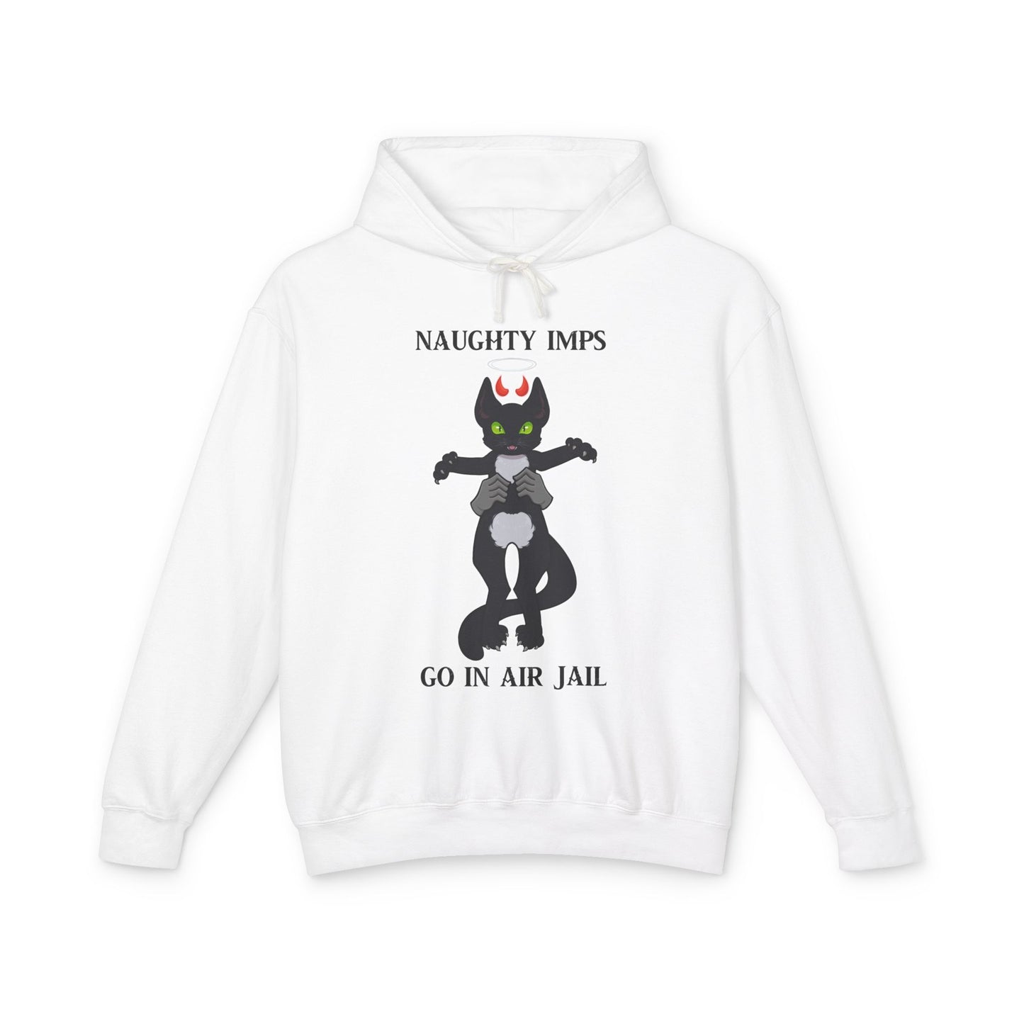 "Naughty Imps Go In Air Jail" Lightweight Hooded Sweatshirt