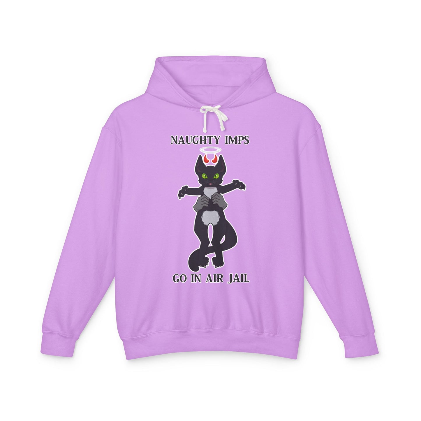 "Naughty Imps Go In Air Jail" Lightweight Hooded Sweatshirt