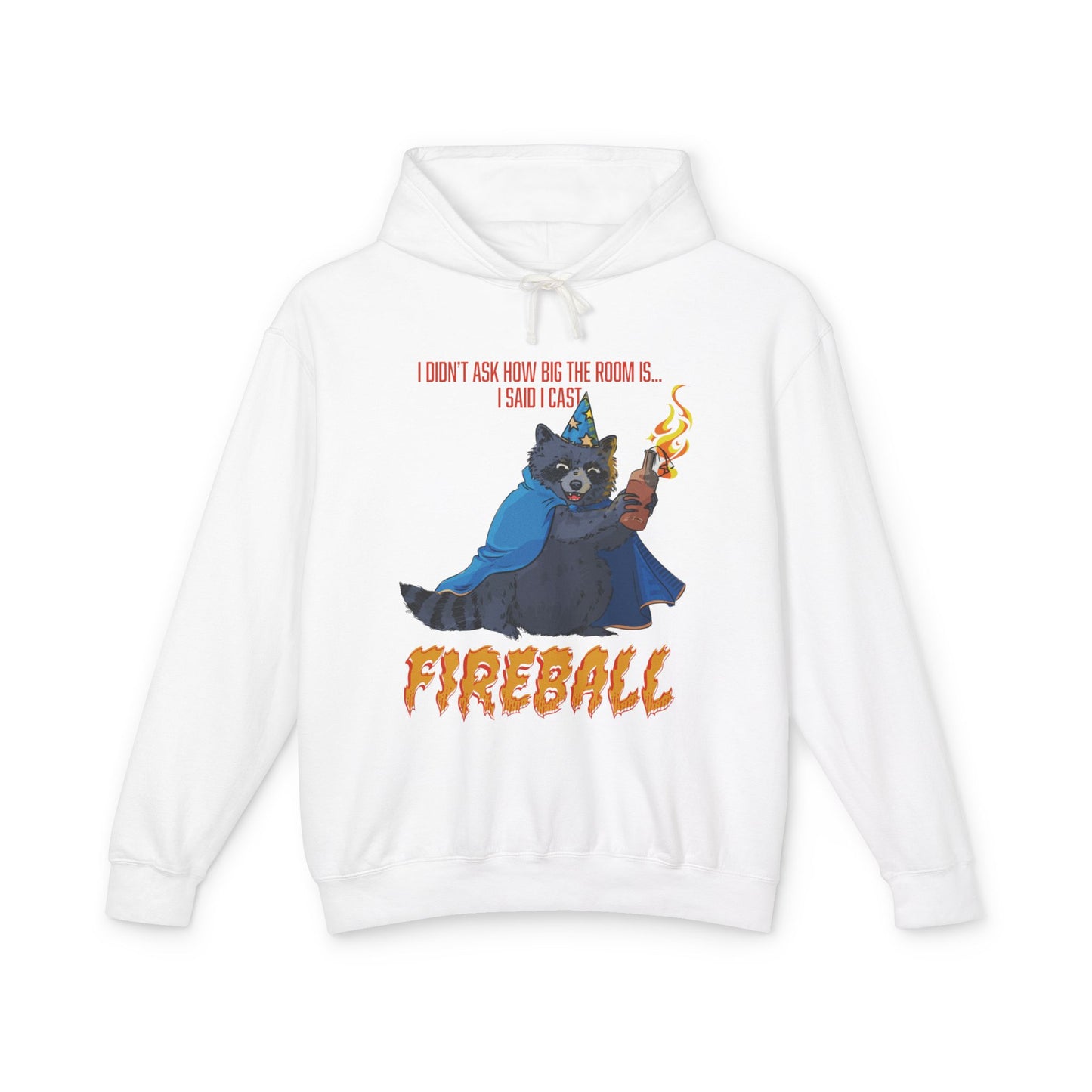"I Cast Fireball" Unisex Lightweight Hooded Sweatshirt