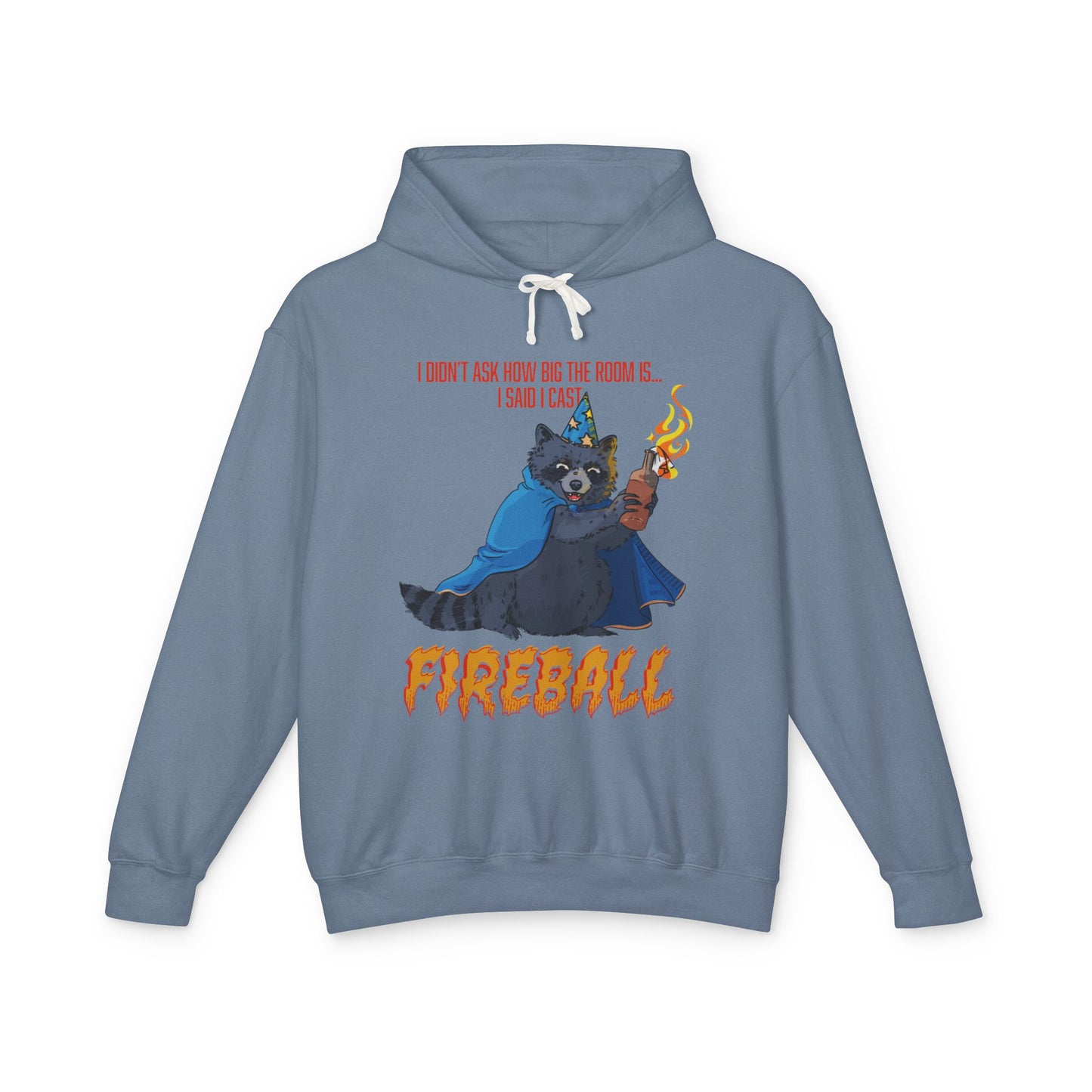 "I Cast Fireball" Unisex Lightweight Hooded Sweatshirt