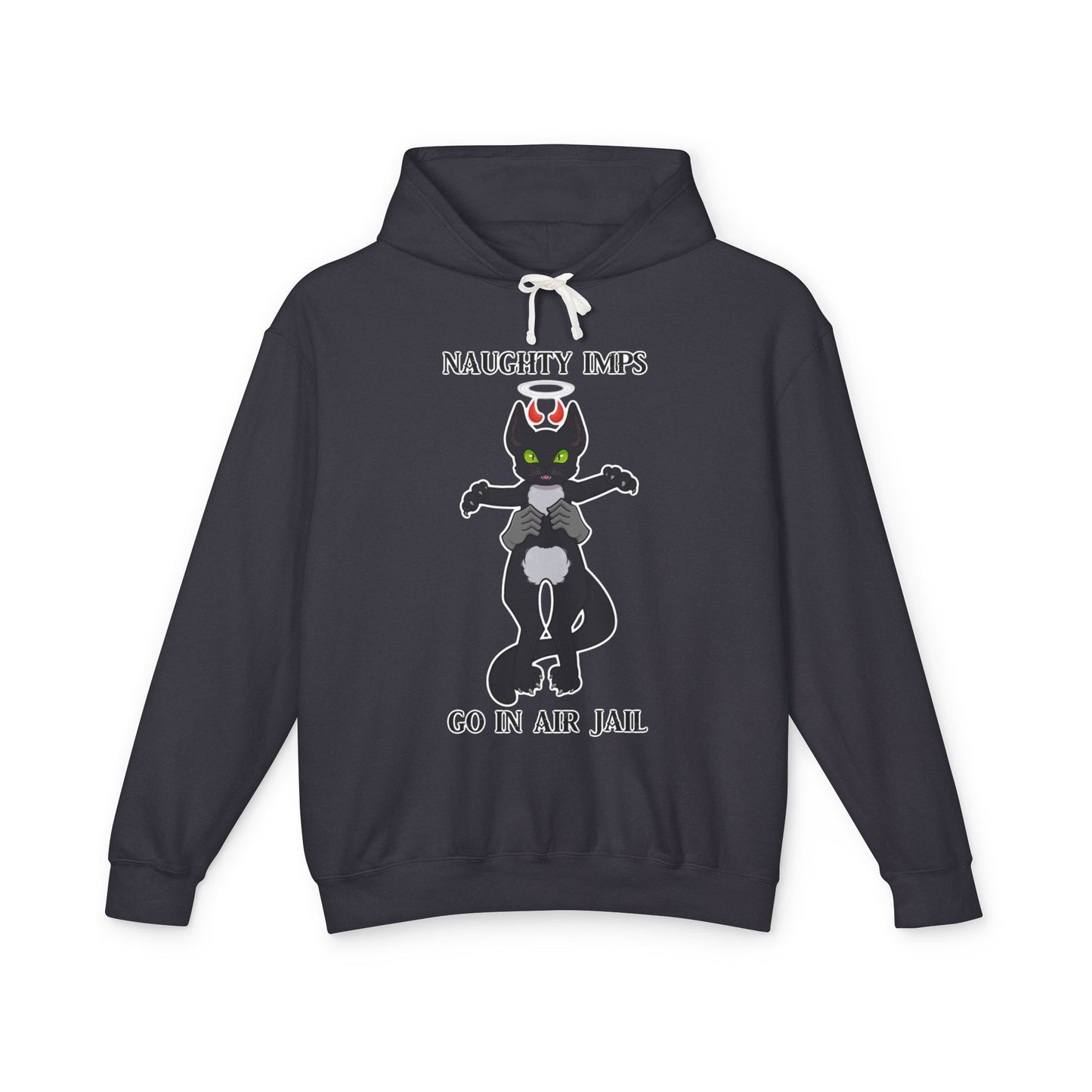 "Naughty Imps Go In Air Jail" Lightweight Hooded Sweatshirt