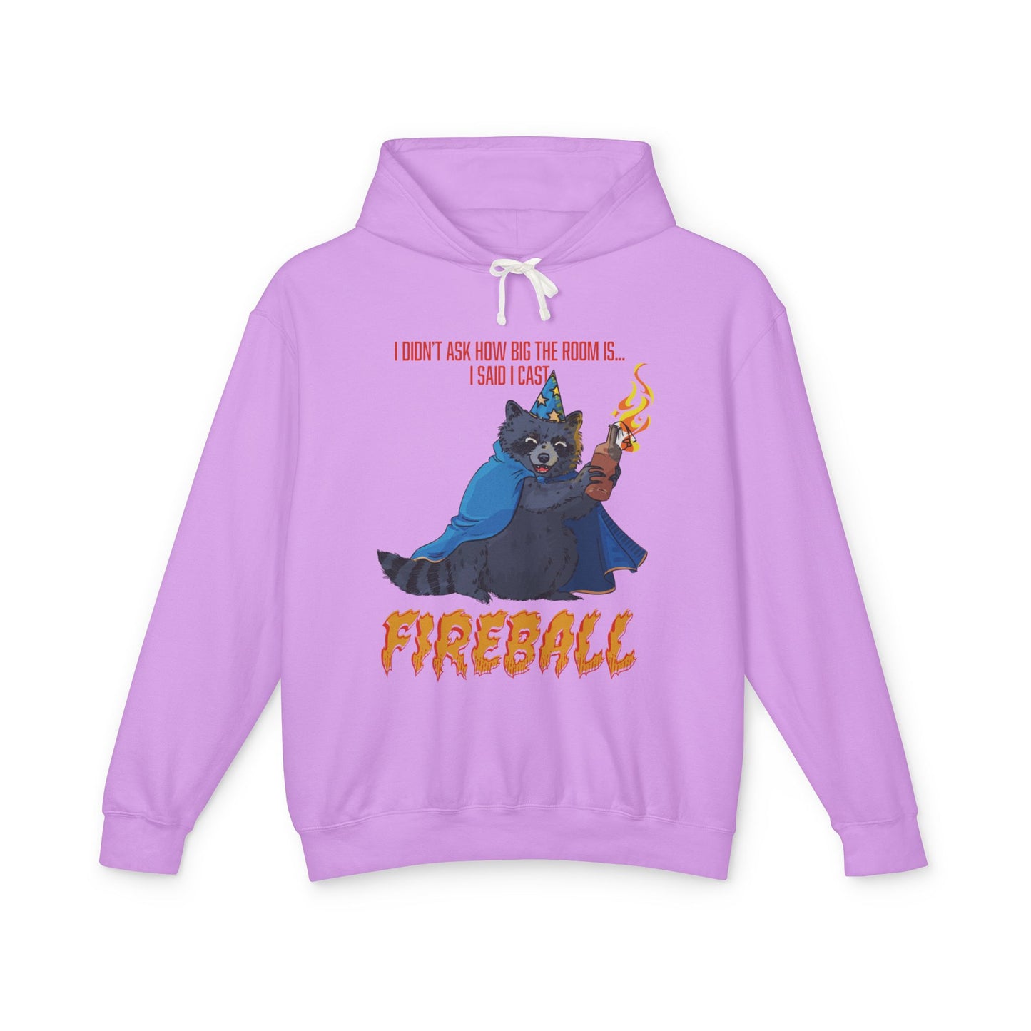 "I Cast Fireball" Unisex Lightweight Hooded Sweatshirt